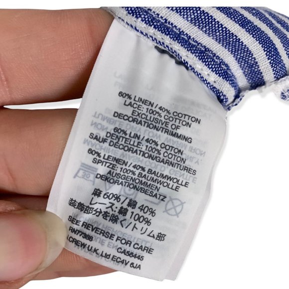 J Crew Linen Blend Eyelet Mini Dress Medium - Picture 4 of 6